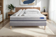 Pacchetto letto completo - Materasso 140x200cm + Box spring con doghe (kit) + 2 cuscini + Piumino - Actiflex Soft