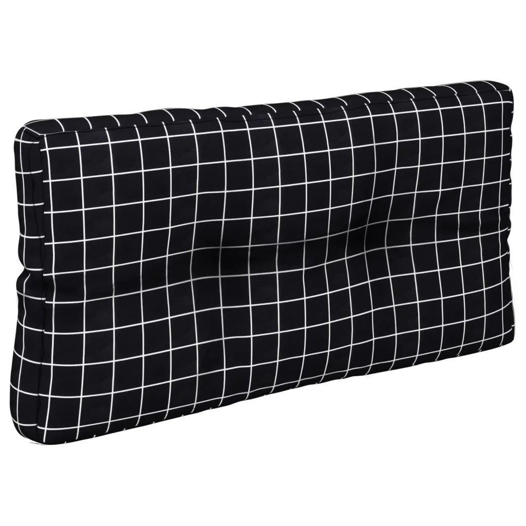 Cuscino per Pallet Motivo a Quadri Nero 70x40x12 cm in Tessuto 360595