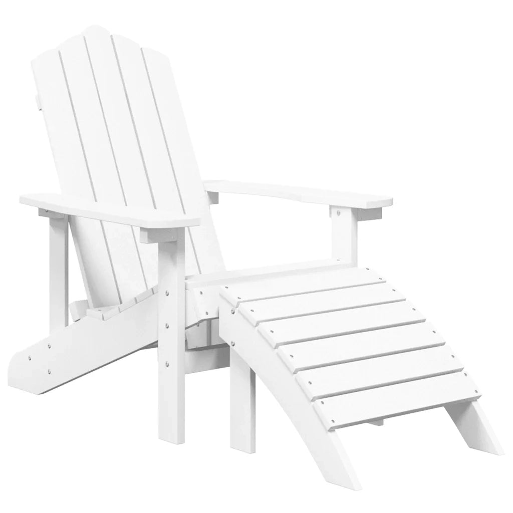 Sedie da Giardino Adirondack 2 pz con Poggiapiedi HDPE Bianco cod mxl 74454