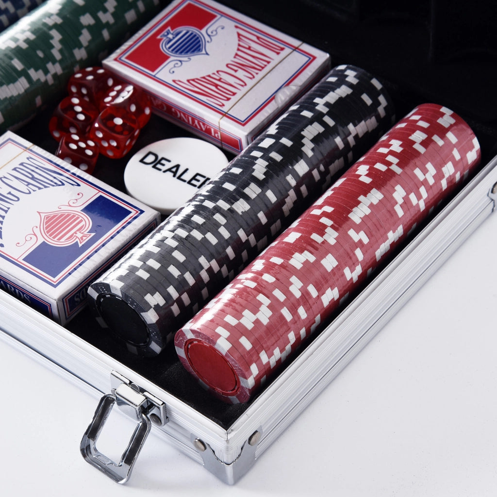 Set di poker con 200 gettoni ¨C Zephmum ¨C 29,5x20,5x6,5 cm