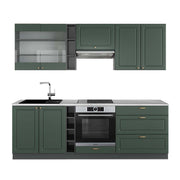 Cucina componibile Fame-Line Verde-oro rustico/Antracite 235 cm, PL Marmo Vicco