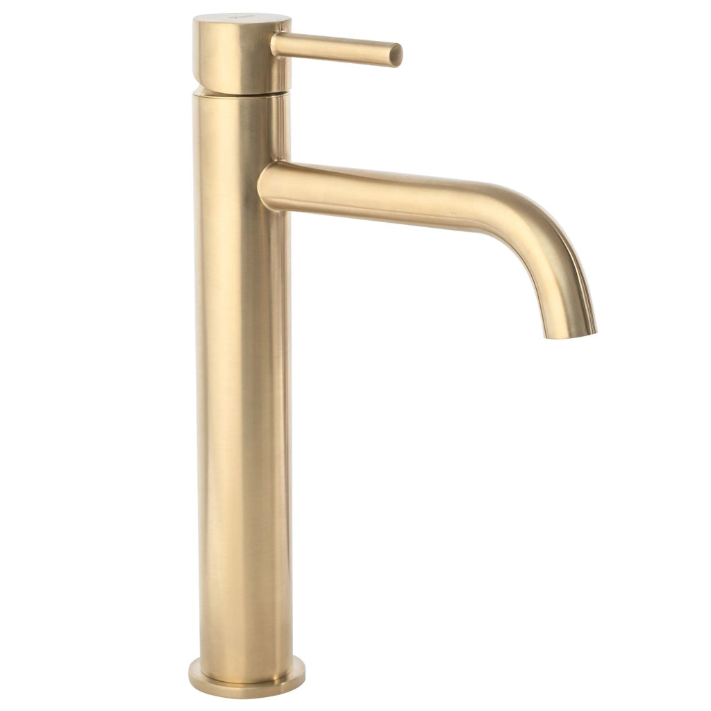 Rubinetto Da Lavabo Rea Lungo Brush Gold High