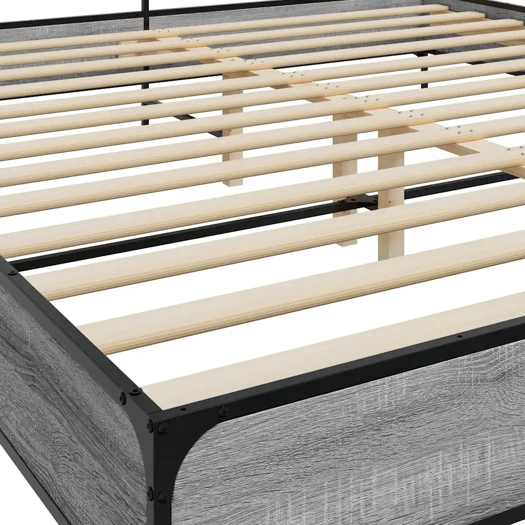 Giroletto Grigio Sonoma 180x200 cm in Legno Multistrato Metallo 3280060