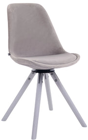 Sedia Pranzo Girevole Troyes In Velluto bianco,grigio