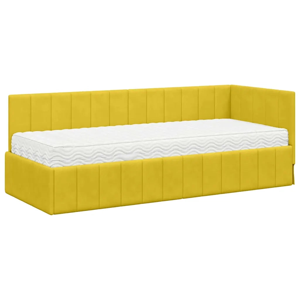 Struttura Letto Angolare con Materasso 2 pcs Giallo Velluto 3393844