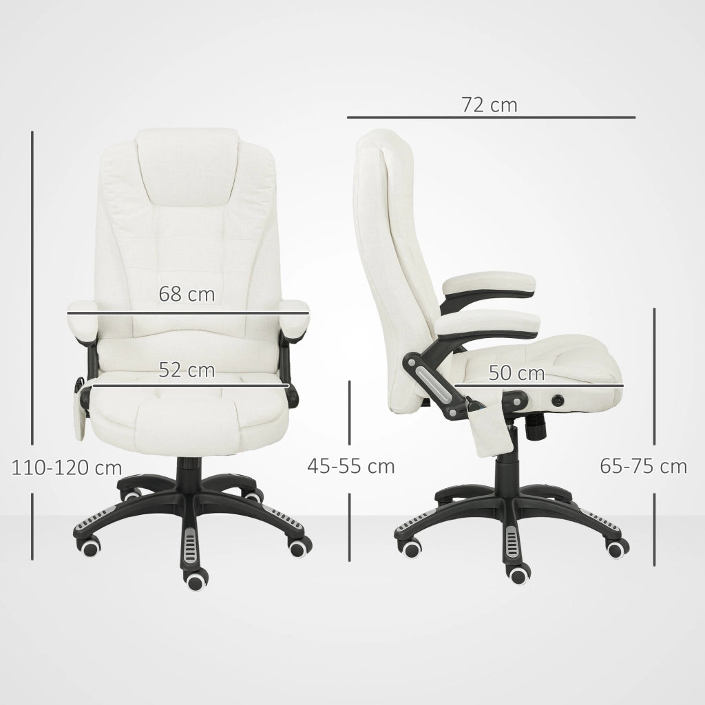 Sedia da ufficio ergonomica con massaggio ¨C zephmum ¨C cremewei? 68x72x110-120 cm
