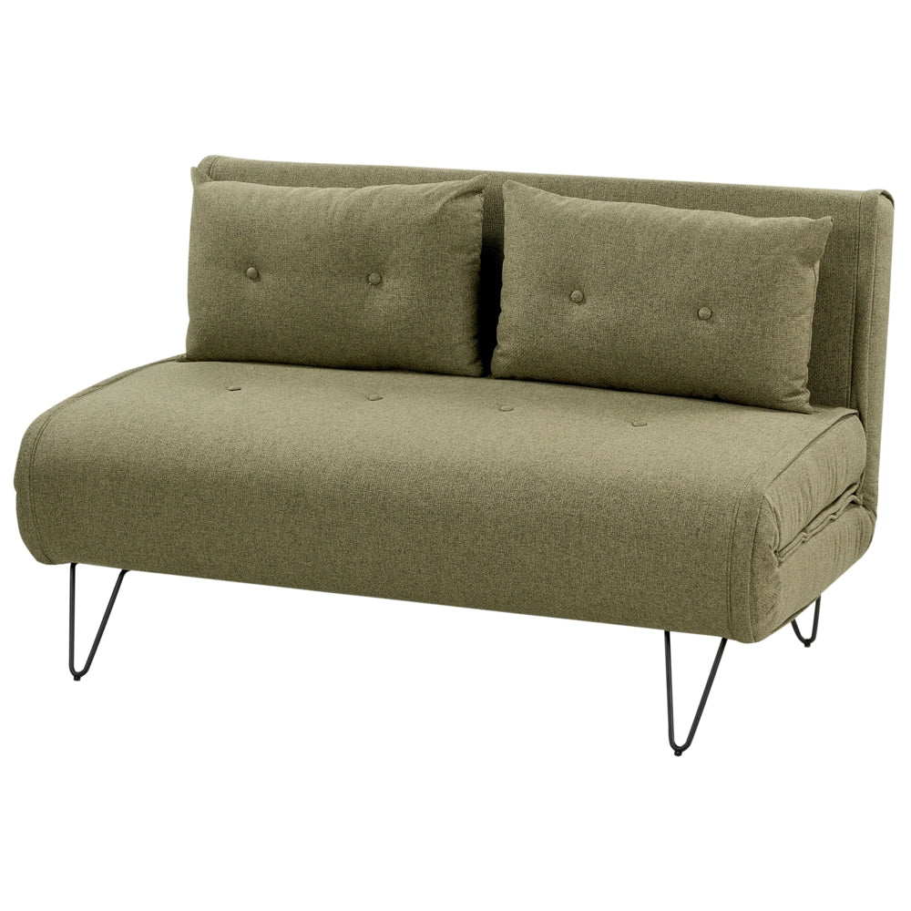 Set da salotto 3 posti con cuscini in tessuto verde oliva stile glamour elegante