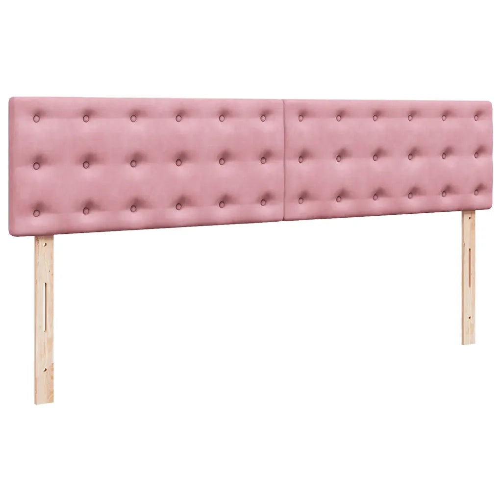 Struttura Letto Pouf con Materassi Rosa 200x200 cm Velluto 3312793