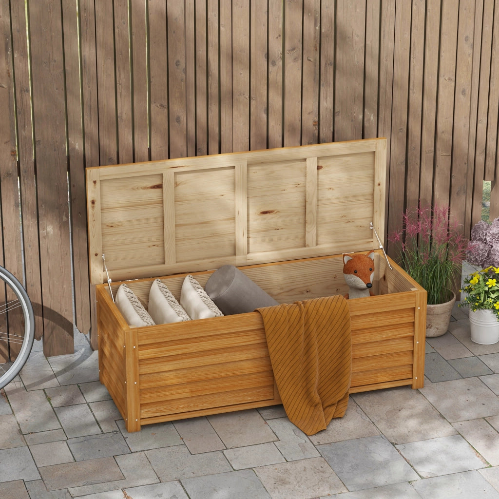 Cassa di stoccaggio giardino esterno 176L in legno ¨C zephmum ¨C 130x50x45 cm