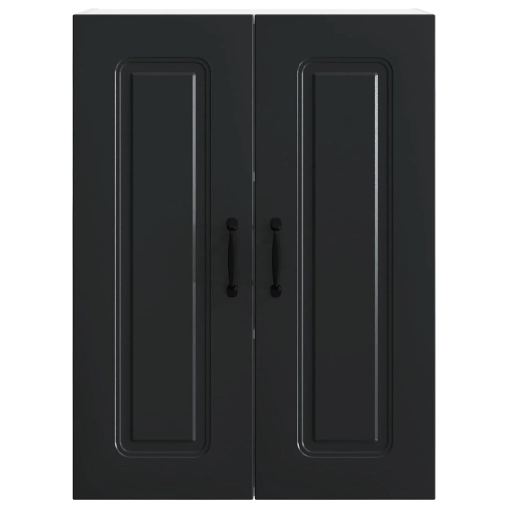 Elegante mobile da cucina con vani contenitori 60 x 31 x 80 cm realizzato in legno composito nero 02_0053724