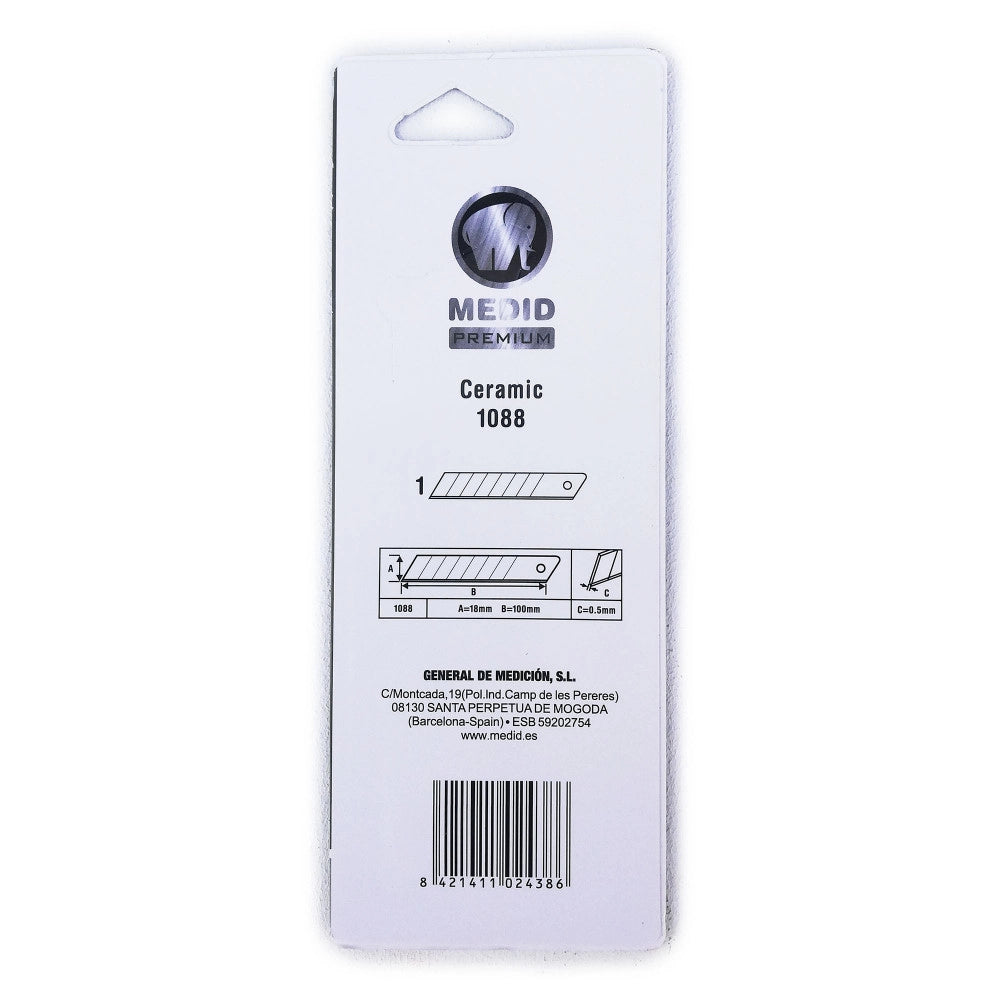 Medid lama di ricambio in ceramica bianca 18mm per cutter - blister da 1 unità