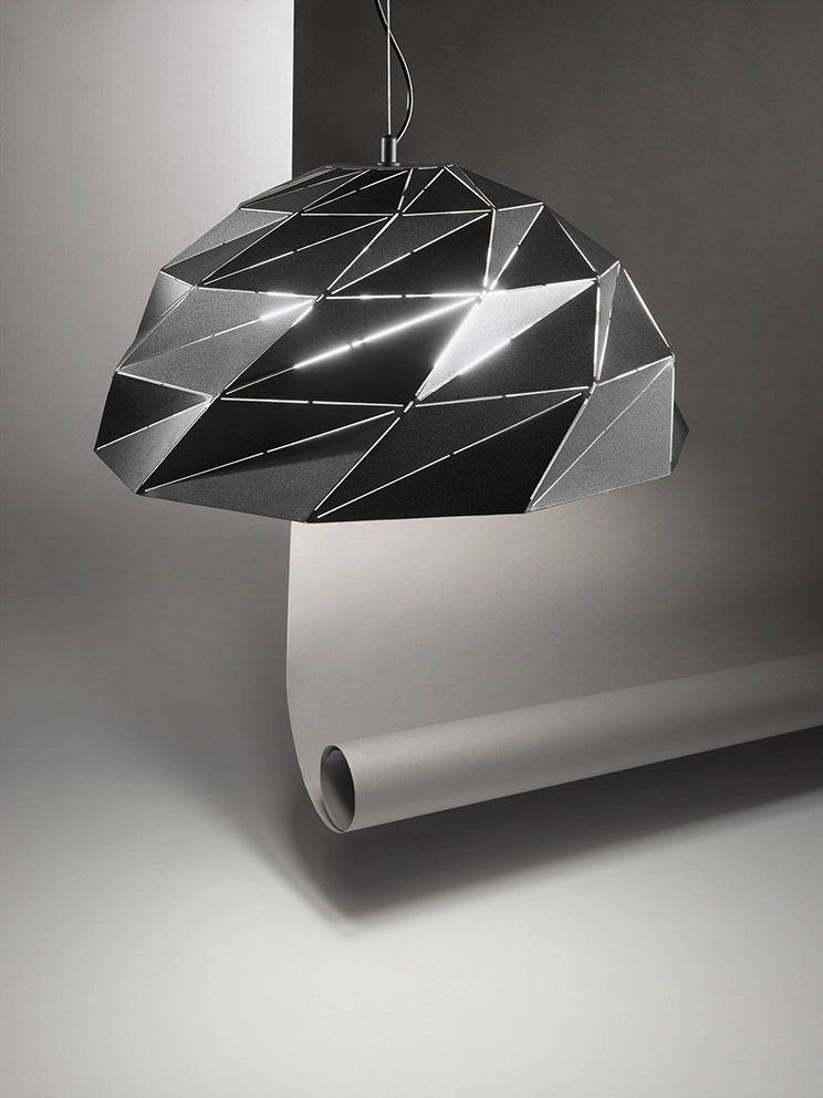 Tilt Sospensione in metallo verniciato nero e oro 3 luci attacco E27 d.56cm