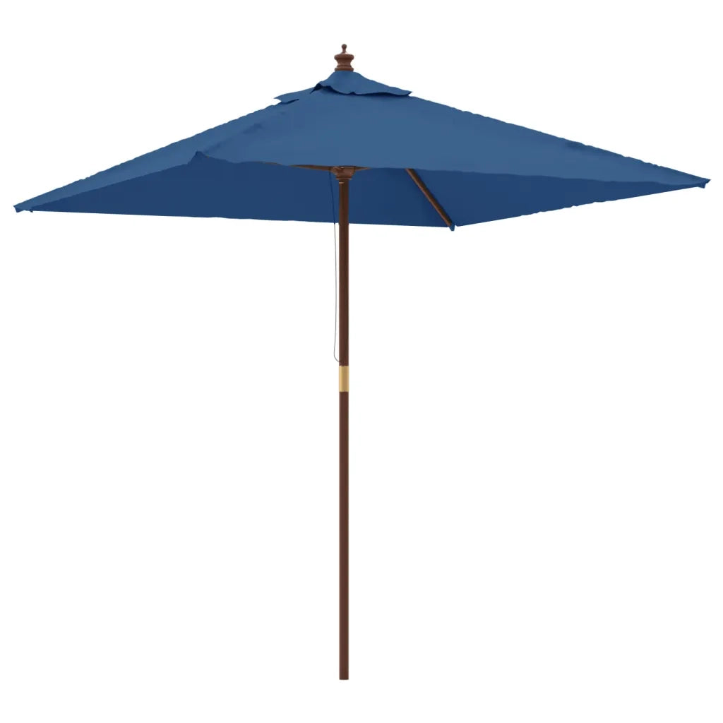 Ombrellone da Giardino-Ombrello da Balcone con Palo in Legno Azzurro 198x198x231 cm