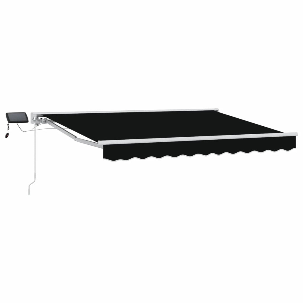 Cornice per Tenda Manuale con LED Nero e Bianco 3 x 2,5 m