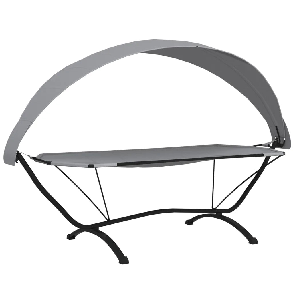 Lettino con Tettuccio Grigio in Acciaio e Tessuto Oxford cod mxl 69428