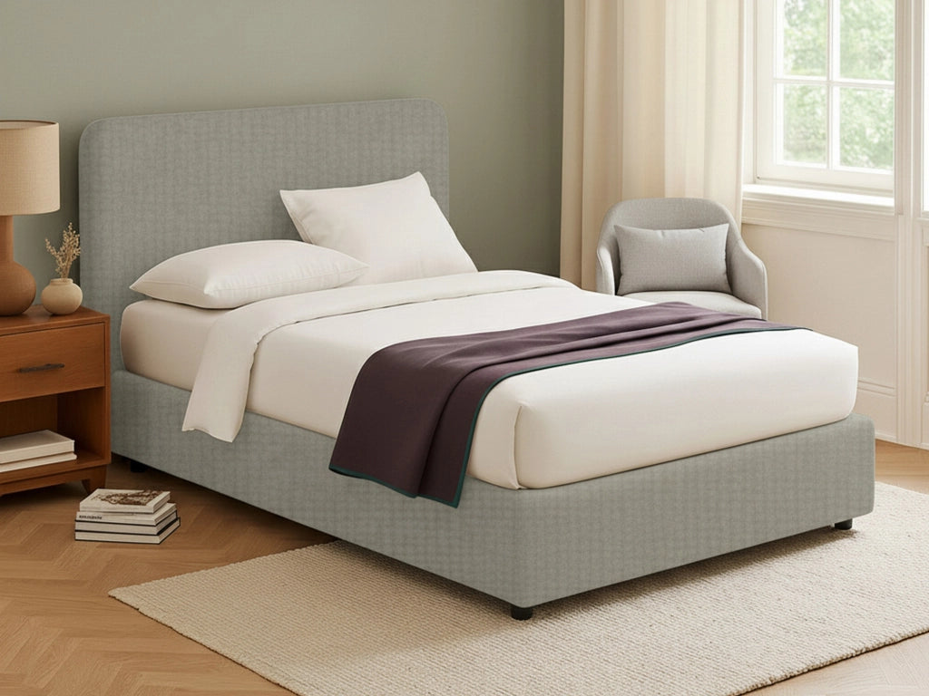 Bury, Letto Matrimoniale Sfoderabile Made in Italy, Grigio
