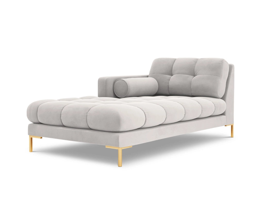 Cosmopolitan Design - Chaise longue sinistra "Bali" in velluto argento 