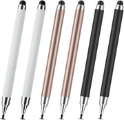 Penna stilografica 2-in-1, compatibile con iPhone, iPad e tutti i dispositivi touchscreen [6-pack] - Nero, Rosa oro, Bianco