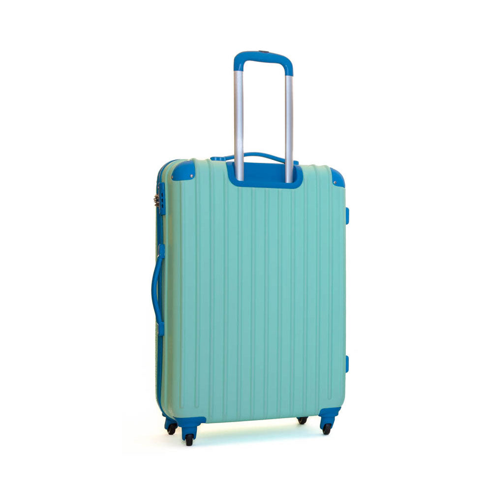 Trolley Valigia Grande Rigida in ABS 4 Ruote TSA Ravizzoni Luna Verde Acqua