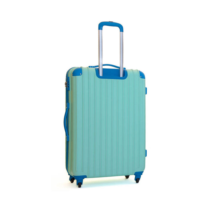 Trolley Valigia Grande Rigida in ABS 4 Ruote TSA Ravizzoni Luna Verde Acqua