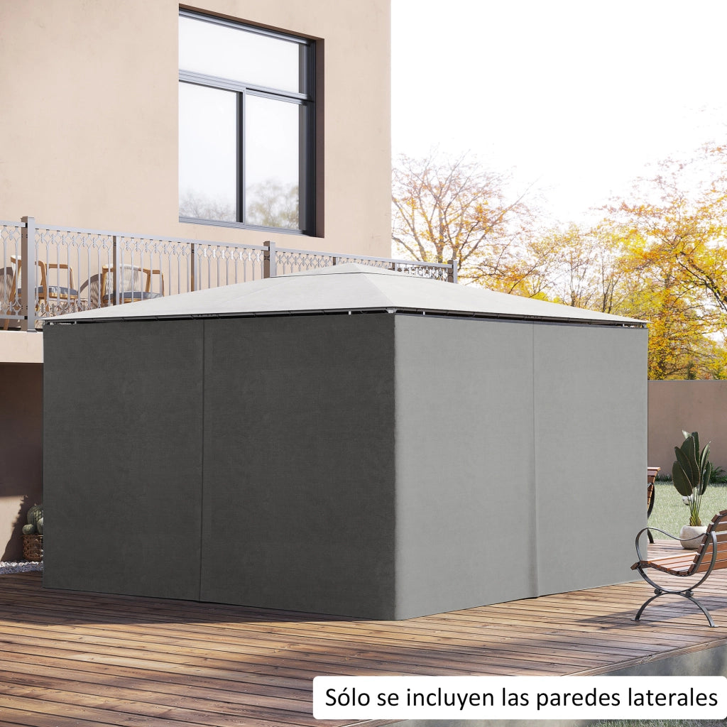 Kit 4 Pannelli Laterali per Pergola 3.5x2 m con Ganchi ¨C zephmum ¨C Grigio Chiaro