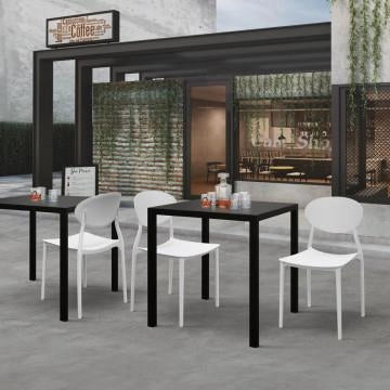 TAVOLO AUTOLIVELLANTE QUADRATO IN METALLO VERNICIATO 70X70X74 CM ANTRACITE OKX