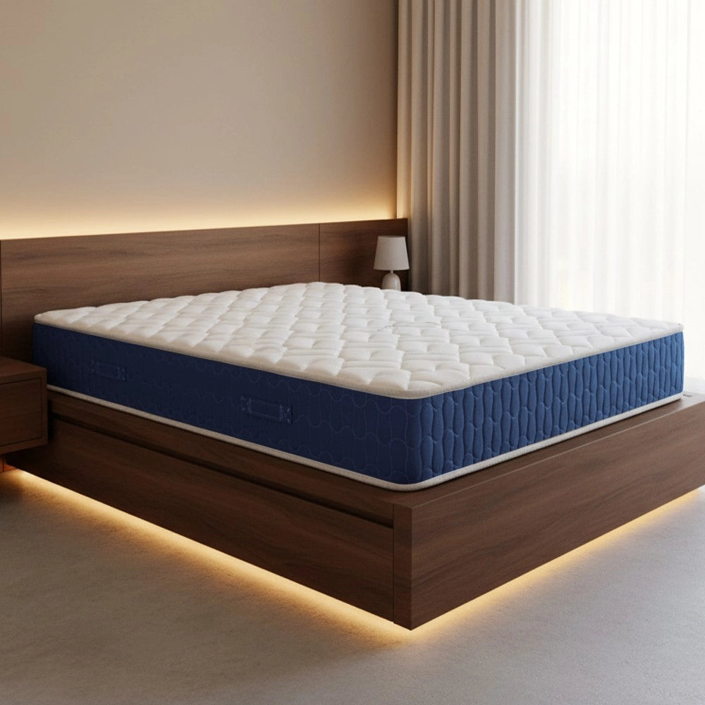 Materasso matrimoniale 160x190x25H in schiuma poliuretanica e memory Palladio blu