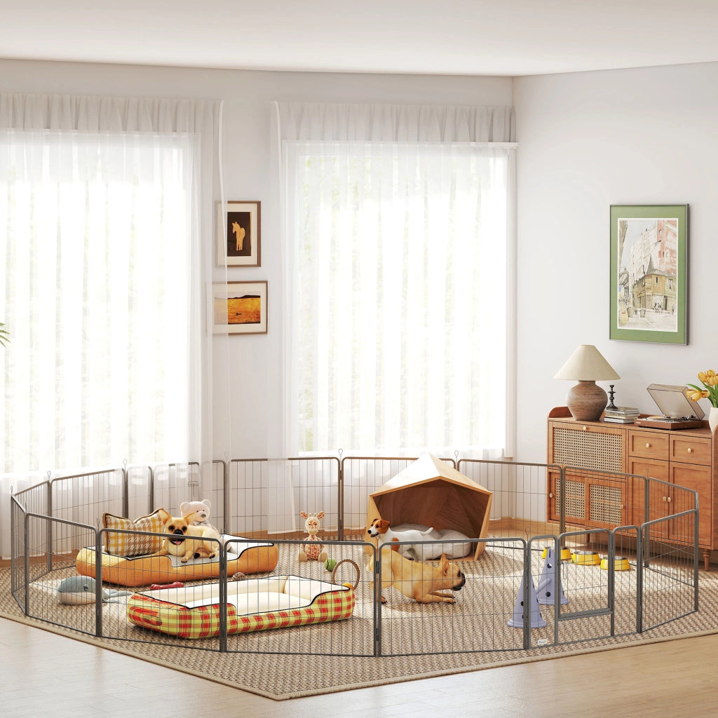 Recinto per cani ¨C zephmum ¨C Grigio 80x60