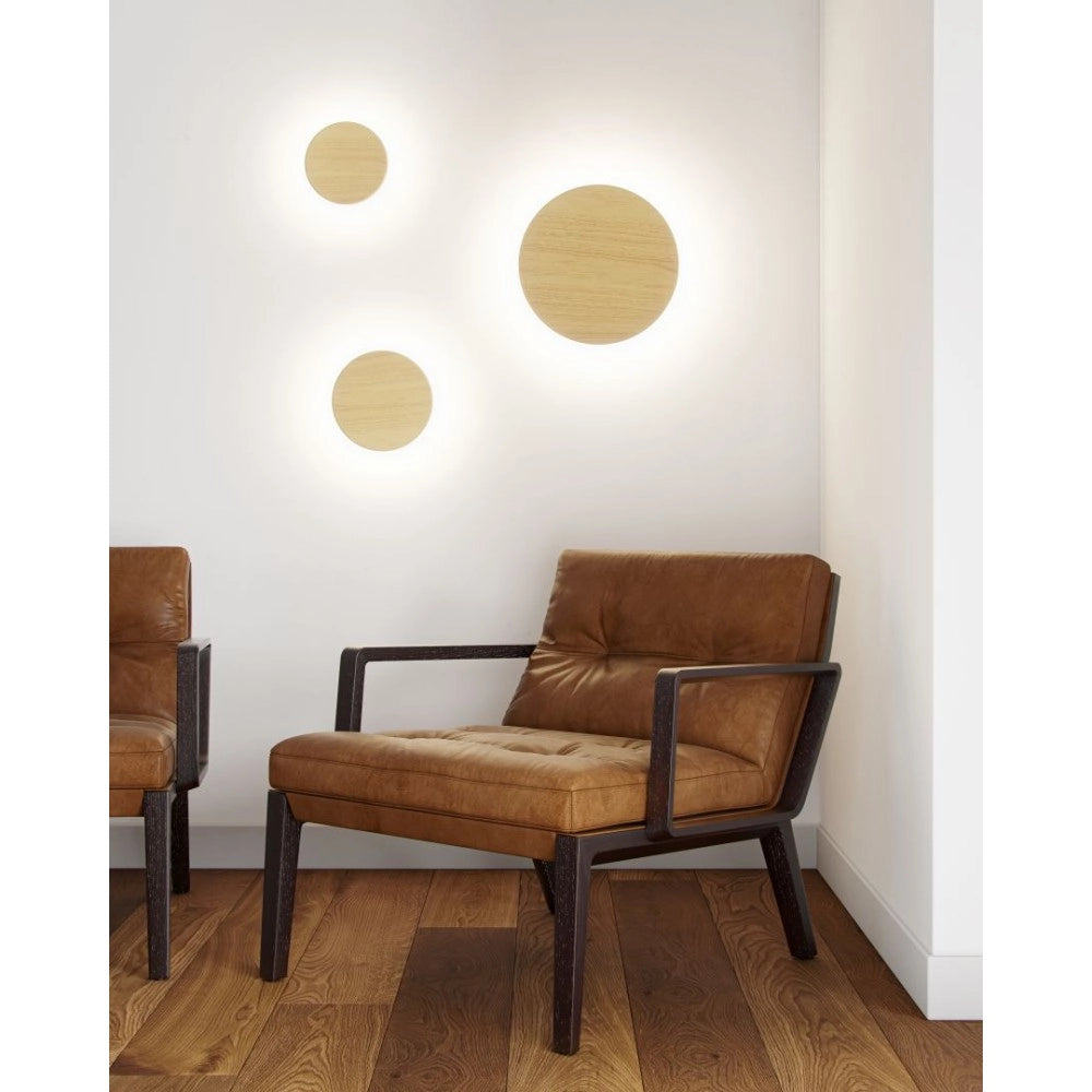Mac Wall Legno - Applique a led da muro 15W CCT Switch 2700K/3200K/4000K in alluminio, Luce murale a 360 Gradi - Beneito & Faure