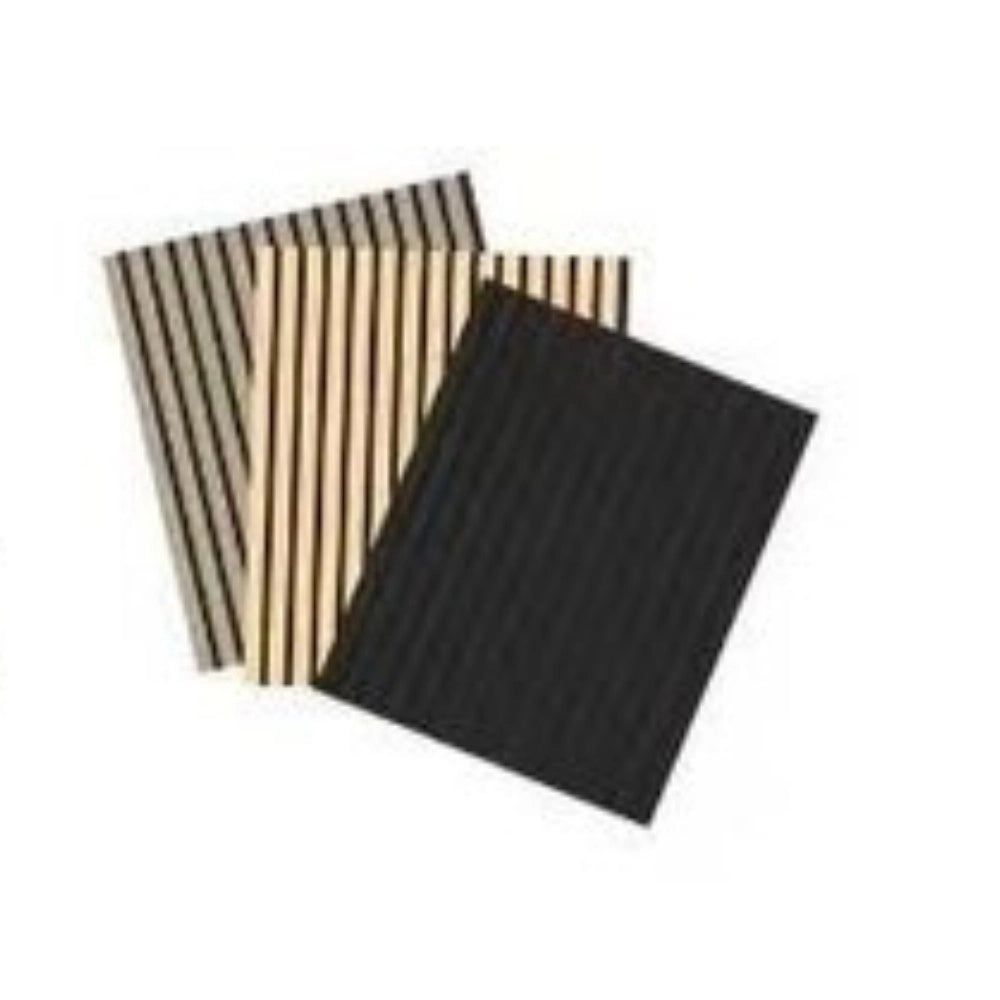 Trade Shop - Pannello Acustico Mdf Nero Opaco 600x2400 Mm Fonoassorbente A Doghe -