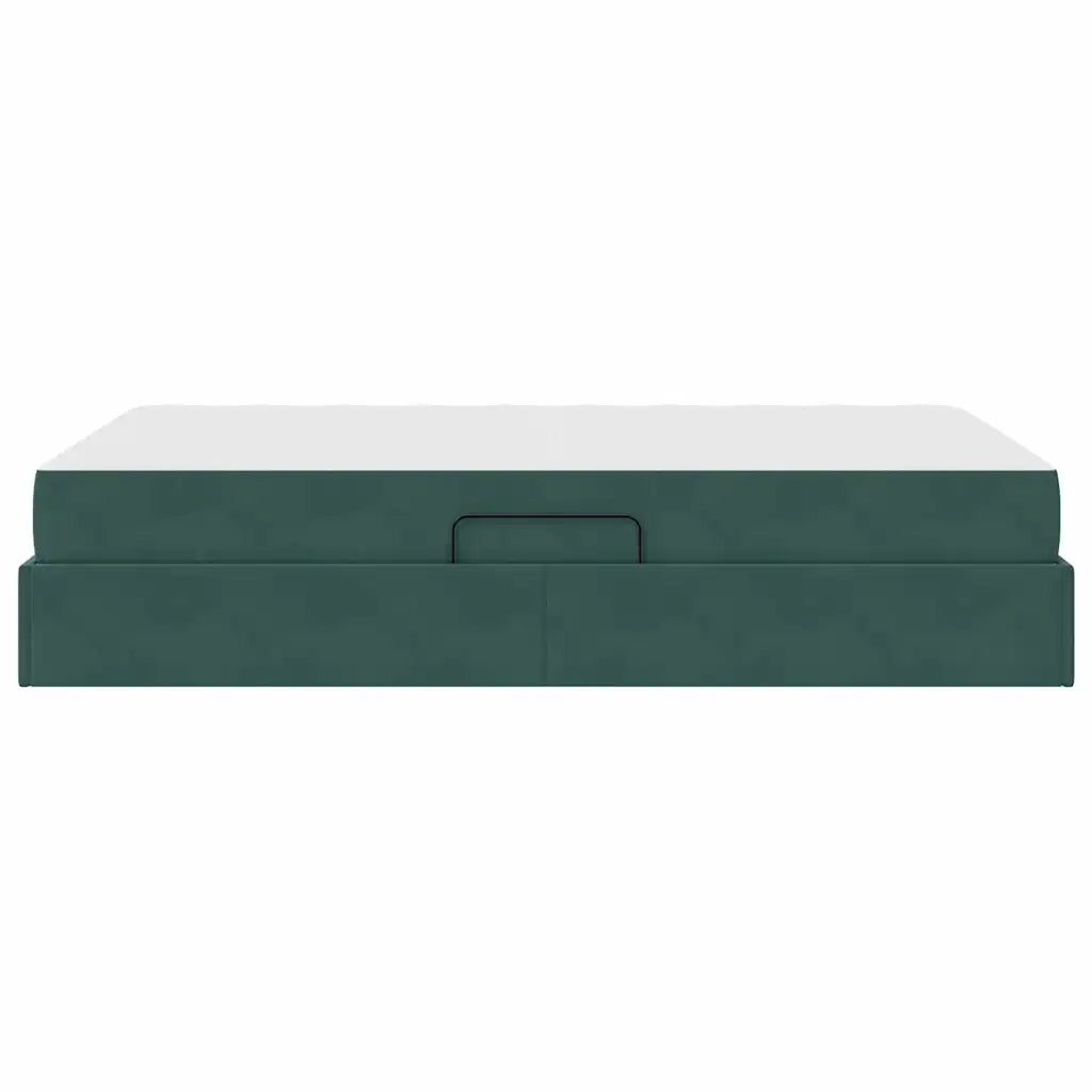 Letto con contenitore e materasso Verde Scuro 120 x 200 cm