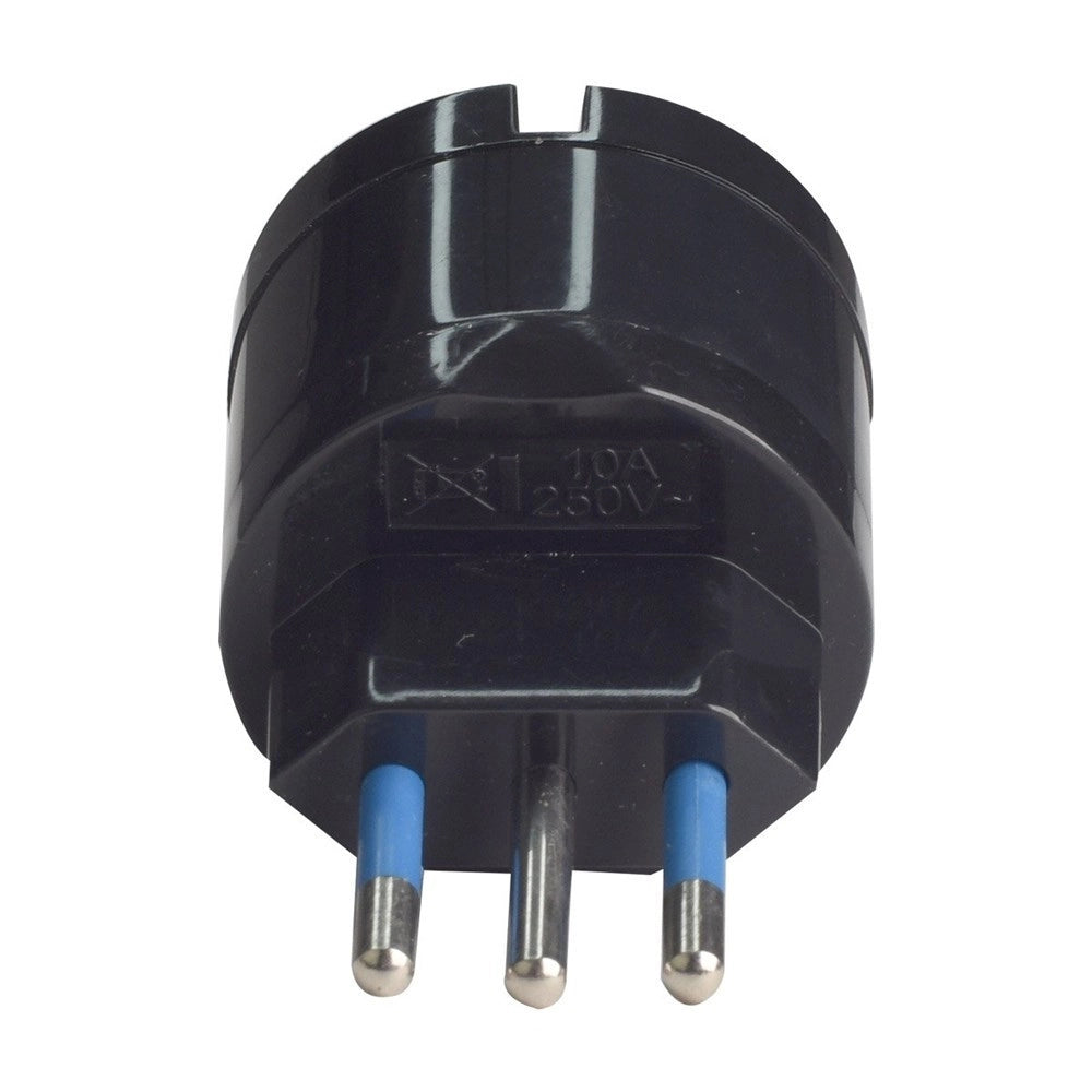 Trade Shop - Adattatore Spina Elettrica 2p+t 10a Schuko Standard Italiano-tedesco Nero 83032 -