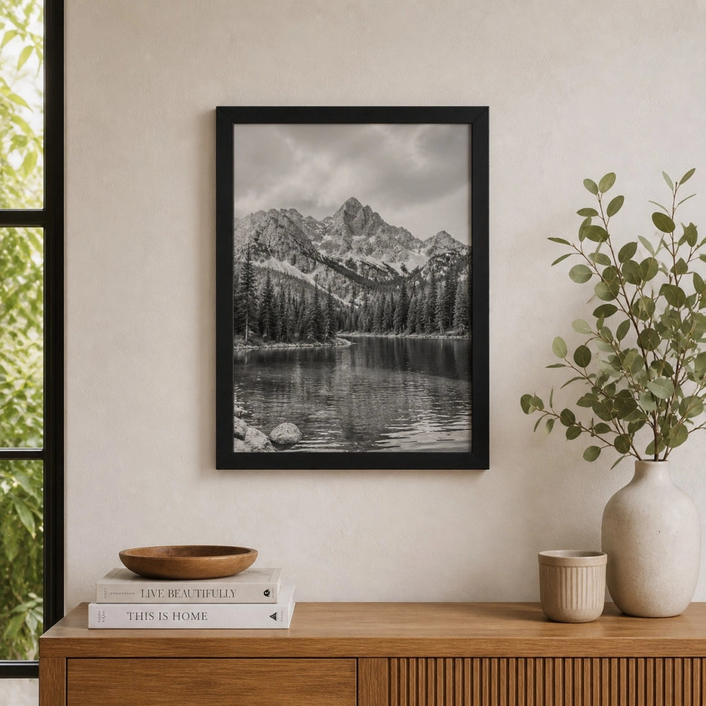Cornice Portafoto Legno Nero Con Passepartout Disponibile in 10x15, 13x18, 20x30, 30x40 30 x 40 cm