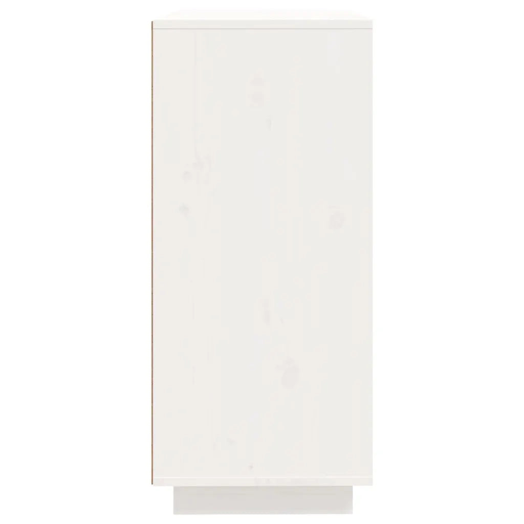 Credenza Bianca 60x35x80 cm in Legno Massello di Pino