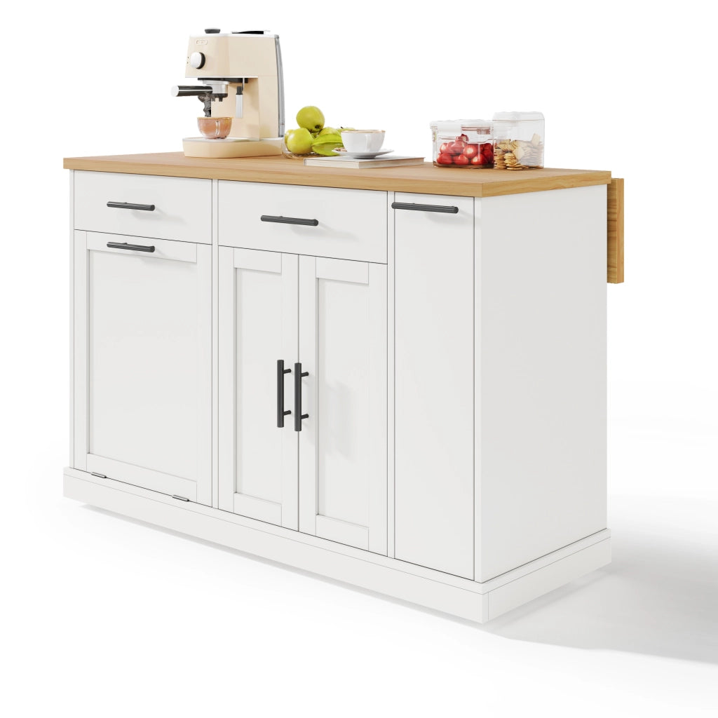 Isola Cucina su Ruote con Piano Ribaltabile e Cassetti ¨C MINIMAL ¨C 120x45x93 cm
