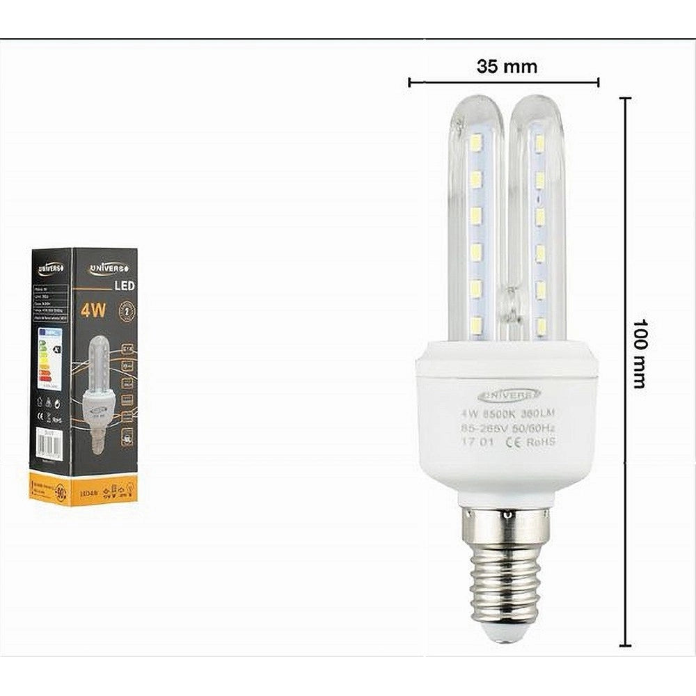 Trade Shop - Lampadina Led Attacco E14 2u 4 W Luce Fredda Calda Naturale Illuminazione 2u-01 -