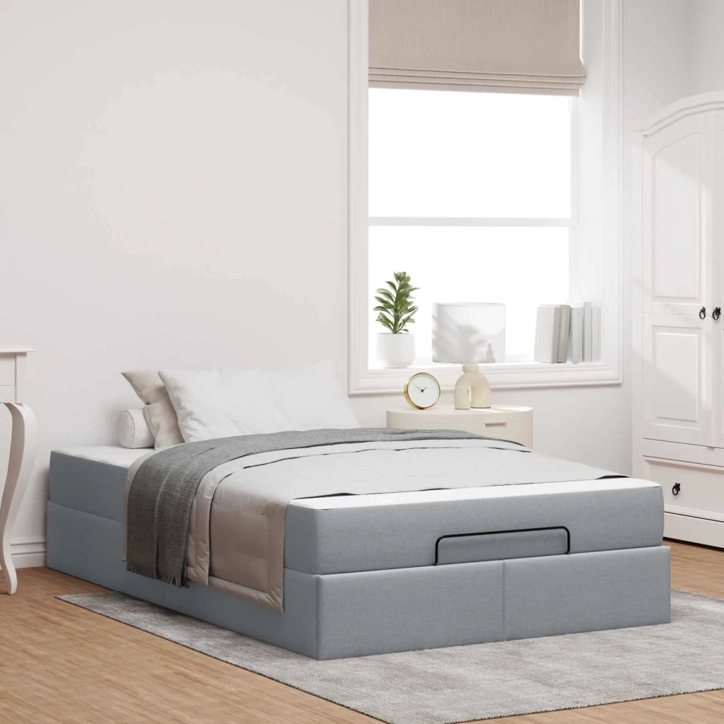 Struttura letto con materasso 2 pcs Grigio chiaro Tessuto