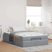 Struttura letto con materasso 2 pcs Grigio chiaro Tessuto