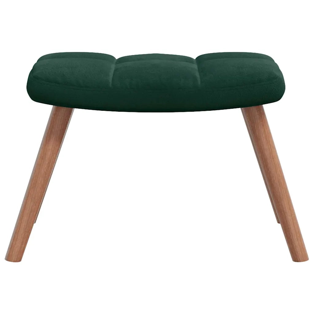 Divano Sedia-Poltrona Relax con Poggiapiedi Verde Scuro in Velluto 720350