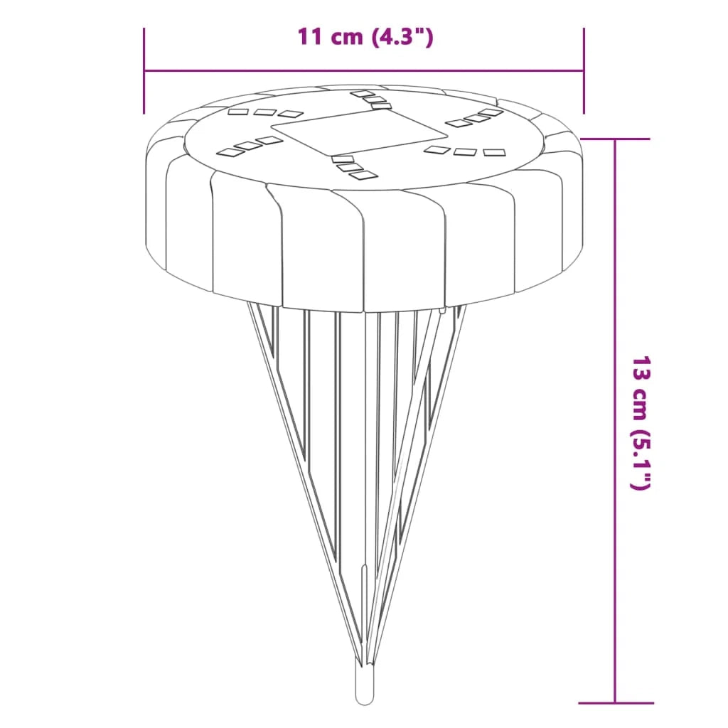 Set di 12 luci solari da giardino con picchetti da terra per esterni facili da installare in plastica nera 02_0056666