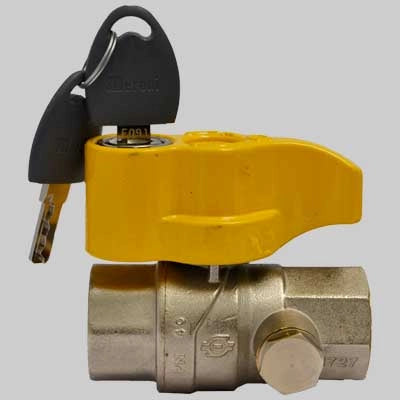 VALVOLA A SFERA DIRITTA CON PRESA PRESSIONE E CHIAVE  3/4 F x 3/4 F     F.I.V.