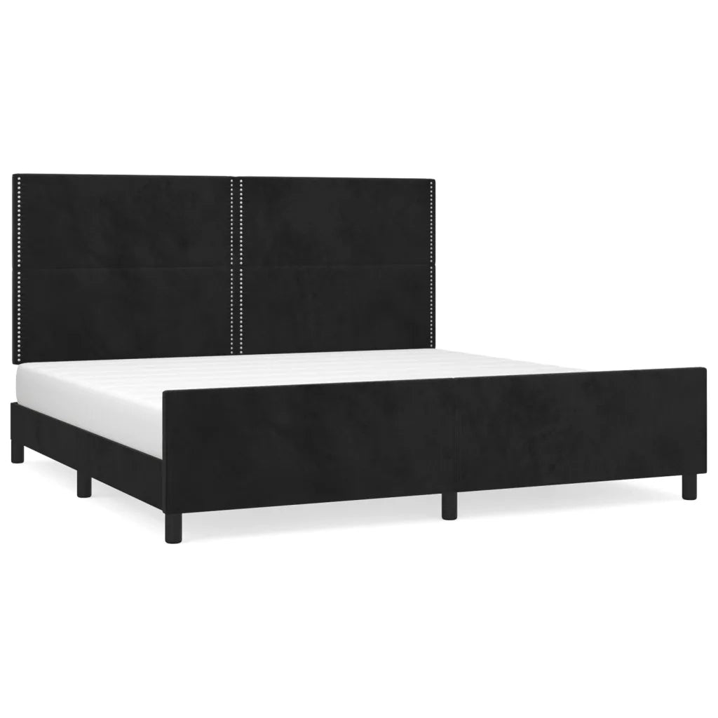 Giroletto senza Materasso Nero 200x200 cm in Velluto 3125716