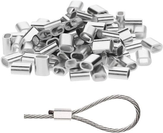 Klemme per cavo 3 mm 120 pezzi clip per cavo in alluminio clip ovale per cavo (2 mm)