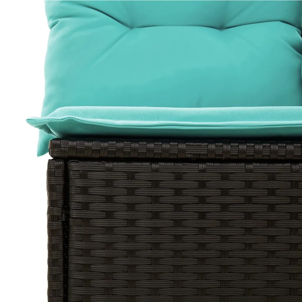 Divano da Giardino con Cuscini a 2 Posti Nero in Polyrattan 366025