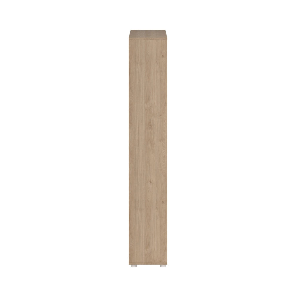Parete attrezzata Litvjak, Composizione soggiorno, Mobile salotto multiuso, Armadio porta TV, 241x34 h205 cm, Rovere e Bianco