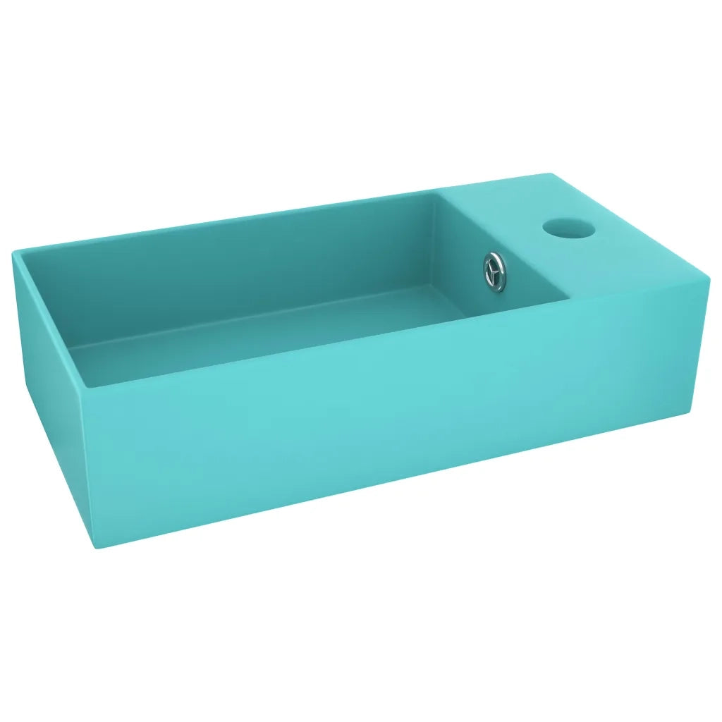 Lavandino con Troppopieno in Ceramica Verde Chiaro cod mxl 53021