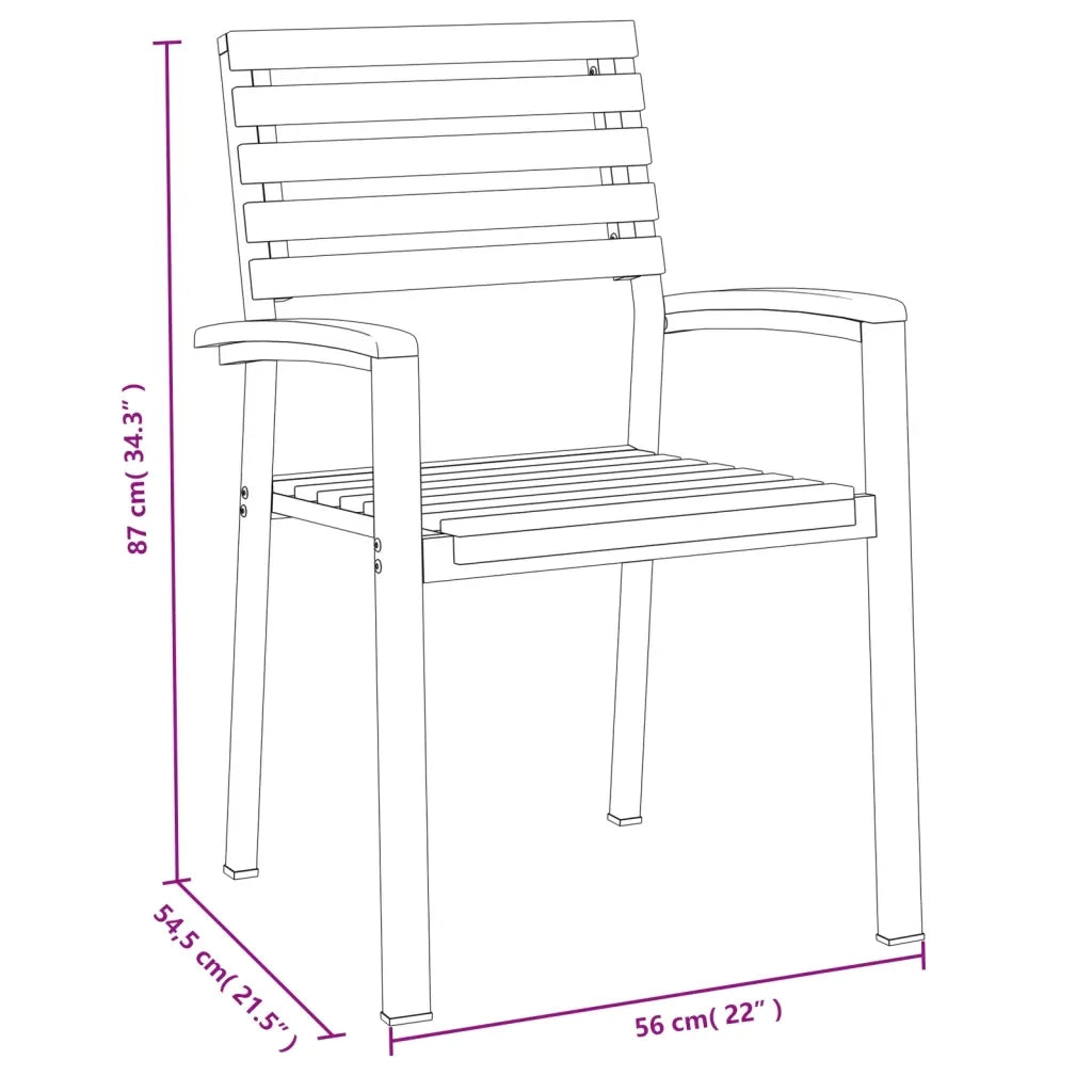 Set Pranzo da Giardino 9 pz Legno Massello di Acacia e Metallo 3155413
