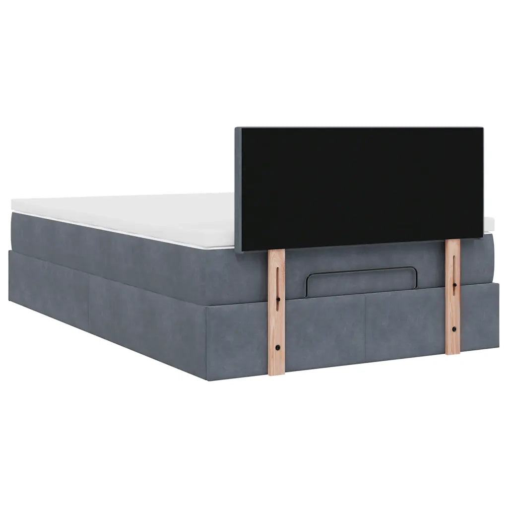 Struttura Letto Pouf con Materasso 120x200 cm Velluto 3311694