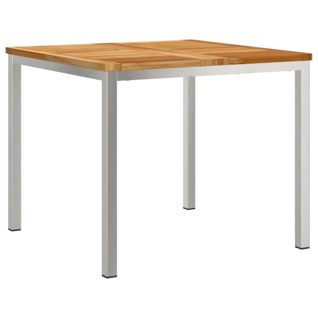 Tavolo da pranzo esterno 90x90x74.5 cm in legno massello di teak