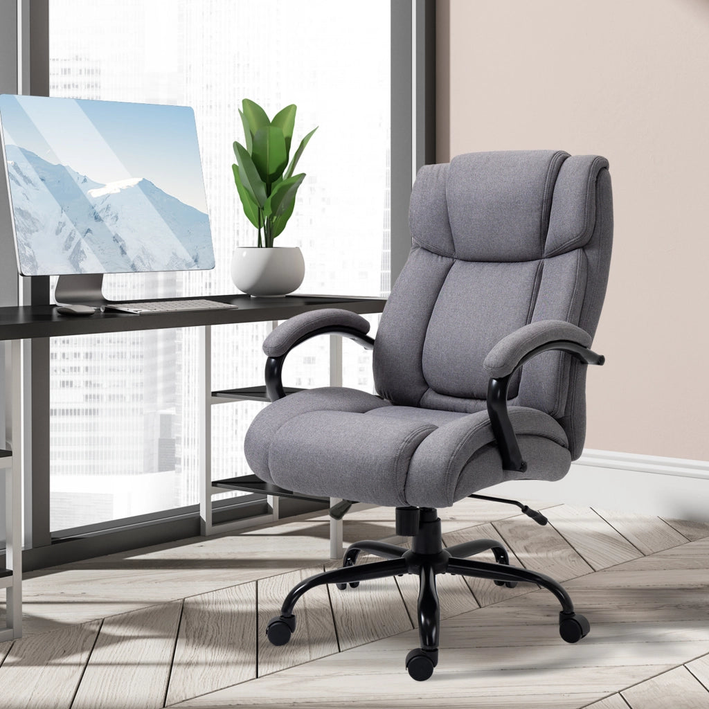 Sedia da ufficio ergonomica con schienale traspirante e altezza regolabile in schiuma grigio chiaro